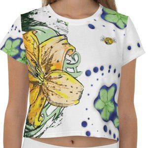 BW Orange Flower Graphic Tee All-Over Print